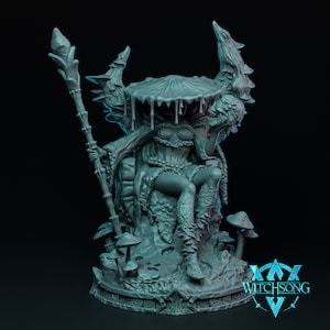 The Fungal Queen Throne | Witchsong | Fey| RESIN | Fantasy | Horror | RPG | Gaming Miniatures | Large Plant | Neutral | BBEG