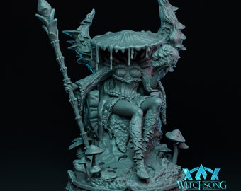 The Fungal Queen Throne | Witchsong | Fey| RESIN | Fantasy | Horror | RPG | Gaming Miniatures | Large Plant | Neutral | BBEG