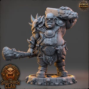 Krathor Bannerless | Daybreak Miniatures | The Skullmarch Clan | RESIN| Fantasy | Horror| Wargaming | RPG | DnD | Gaming Miniature | Ogre