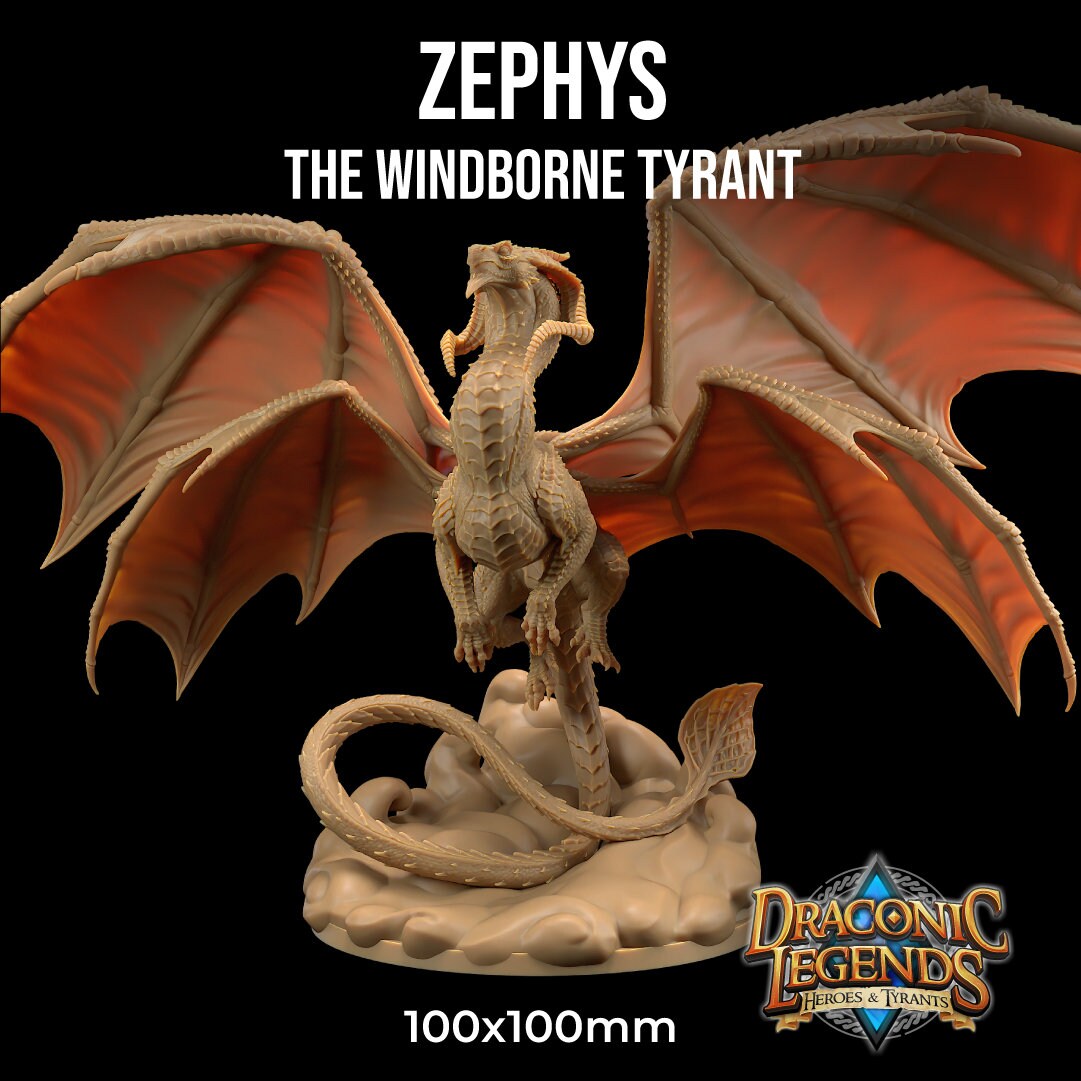 Zephys, the Windborne Tyrant Dragon Trappers Lodge Draconic Legends Heroes  & Tyrants RESIN Fantasy Dnd RPG Tabletop Dragon - Etsy