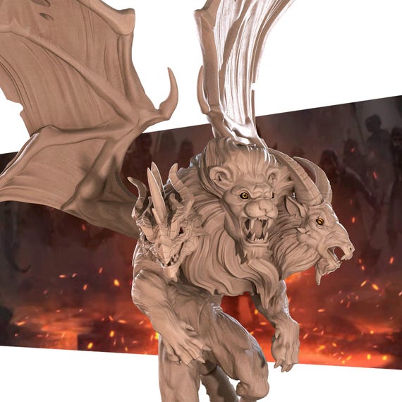 Quimera | Bite the Bullet | Iconic Monsters | RESIN | Fantasy | Dnd | RPG |  Tabletop | Gaming Miniatures | Classic Dnd Monster - Etsy