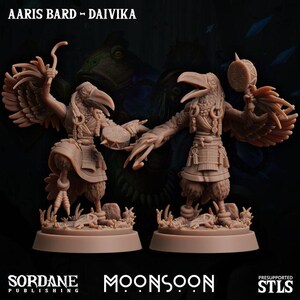 Aaris Bard Daivika | Sordane Publishing | Moonsoon | Fantasy | DnD| Tabletop | Gaming | Miniature | Character Model | Bard