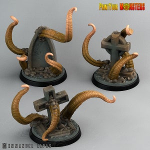 Graveyard Tentacles | Print Your Monster | The Living Graveyard | Fantasy | DnD | RPG | Tabletop| Graveyard Miniature