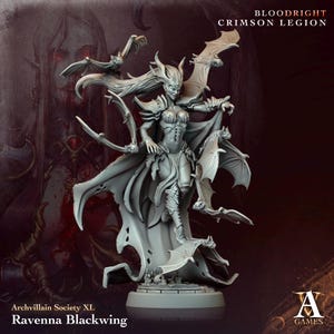 Ravenna Blackwing | Archvillain Games | Bloodright Crimson Legion | Fantasy | DnD | RPG | Tabletop | Gaming | Miniatures | Character Model