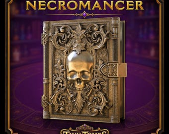 Tomo pequeño del nigromante / Fates End / Fantasía / DnD / RPG / Juego de mesa / Regalo para jugadores / Soporte para cartas/dados