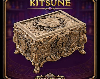 Kitsune Arcane Vault / Fates End / Fantasía / DnD / RPG / Juegos de mesa / Regalo para jugadores / Soporte para cartas/dados