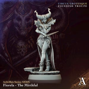 Fiorela the Mirthful | Archvillain Game | Circus Grotesque - Fiendish Troupe | Fantasy | DnD | RPG | Gaming | Miniature | Character Model