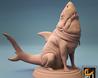 Shark Pup | Rescale Miniature | Great Tide | RESIN | Fantasy | DnD | RPG Tabletop | Gaming Miniatures