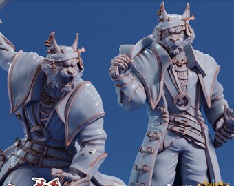 Kizaru Pirate Fighter | Sordane Publishing | Swindler&#39;s Luck II | Resin | Fantasy | DnD | RPG | Tabletop | Miniature | Character | Tabaxi