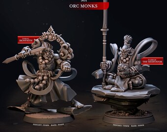 Orc Monks | Cast n Play | Eternal Monks | NPCs | RESIN | Fantasy | Horror | RPG | Gaming Miniatures | Character Model | Monk