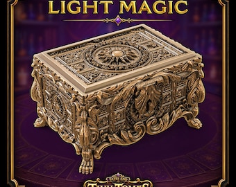 Bóveda Arcana de Magia de Luz / Fates End / Fantasía / DnD / RPG / Juegos de Mesa / Regalo para Jugadores / Soporte para Cartas/Dados