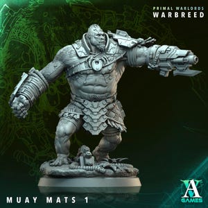 Muay Mats | Archvillain Games | Primal Warlords - Warbreed | Resin | Sci-Fi | DnD | RPG | Tabletop | Miniature | Monster