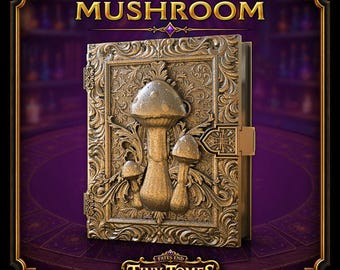 Tomo pequeño de setas / Fates End / Fantasía / DnD / RPG / Juegos de mesa / Regalo para jugadores / Soporte para tarjetas/dados