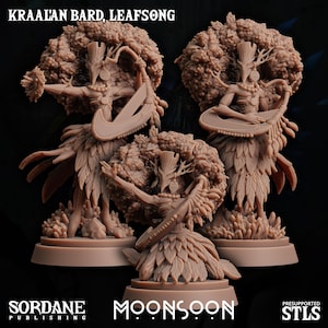 Kraal&#39;an Bard, Leafsong | Sordane Publishing | Moonsoon | Fantasy | DnD| Tabletop | Gaming | Miniature | Character Model