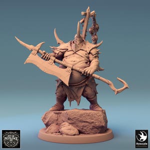 Executioner Commander | Rescale Miniatures | Pit of Pestilence | Fantasy | DnD | RPG | Tabletop | Gaming | Miniatures | Nurgle | 40k