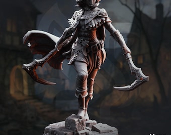 Hera - Pícara de Sangre / Alijo del DM / El Fin Difícil / Fantasía / DnD / Juego de rol / Miniatura / Modelo de personaje