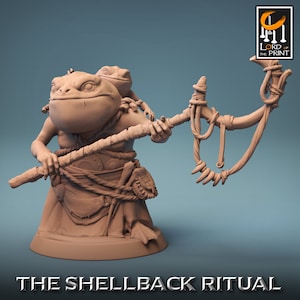 Croaker Guard | Rescale Miniature | Shellback Ritual | RESIN | Fantasy | DnD | RPG Tabletop | Gaming Miniatures | Frog Creatures