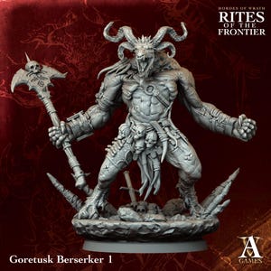 Goretusk Berserker | Archvillain Games | Hordes of Wrath Rites of Frontiers | RESIN | Fantasy | DnD | RPG | Tabletop | Gaming Miniature