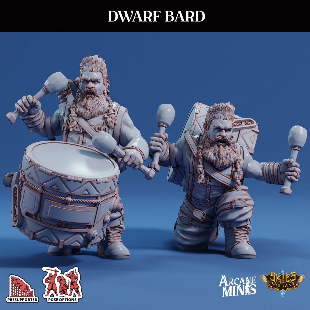 Dwarf Bard Arcane Minis Risky Racing Resin Fantasy - Etsy