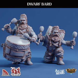 Dwarf Bard | Sordane Publishing | Swindler&#39;s Luck II | Resin | Fantasy | DnD | RPG | Tabletop | Miniature | Character Model | Dwarf