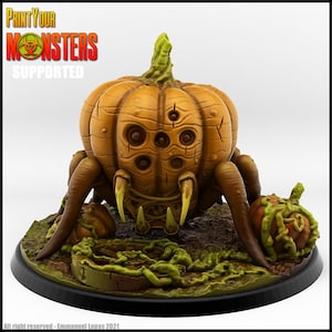 Pumpkin Spider | Print Your Monster | Pumpkins Attack | Resin | Fantasy| DnD| RPG| Tabletop| Miniature | Monster Model