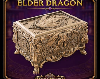 Bóveda Arcana del Dragón Anciano / Fates End / Fantasía / DnD / RPG / Juego de Mesa / Regalo para Jugadores / Soporte para Cartas/Dados