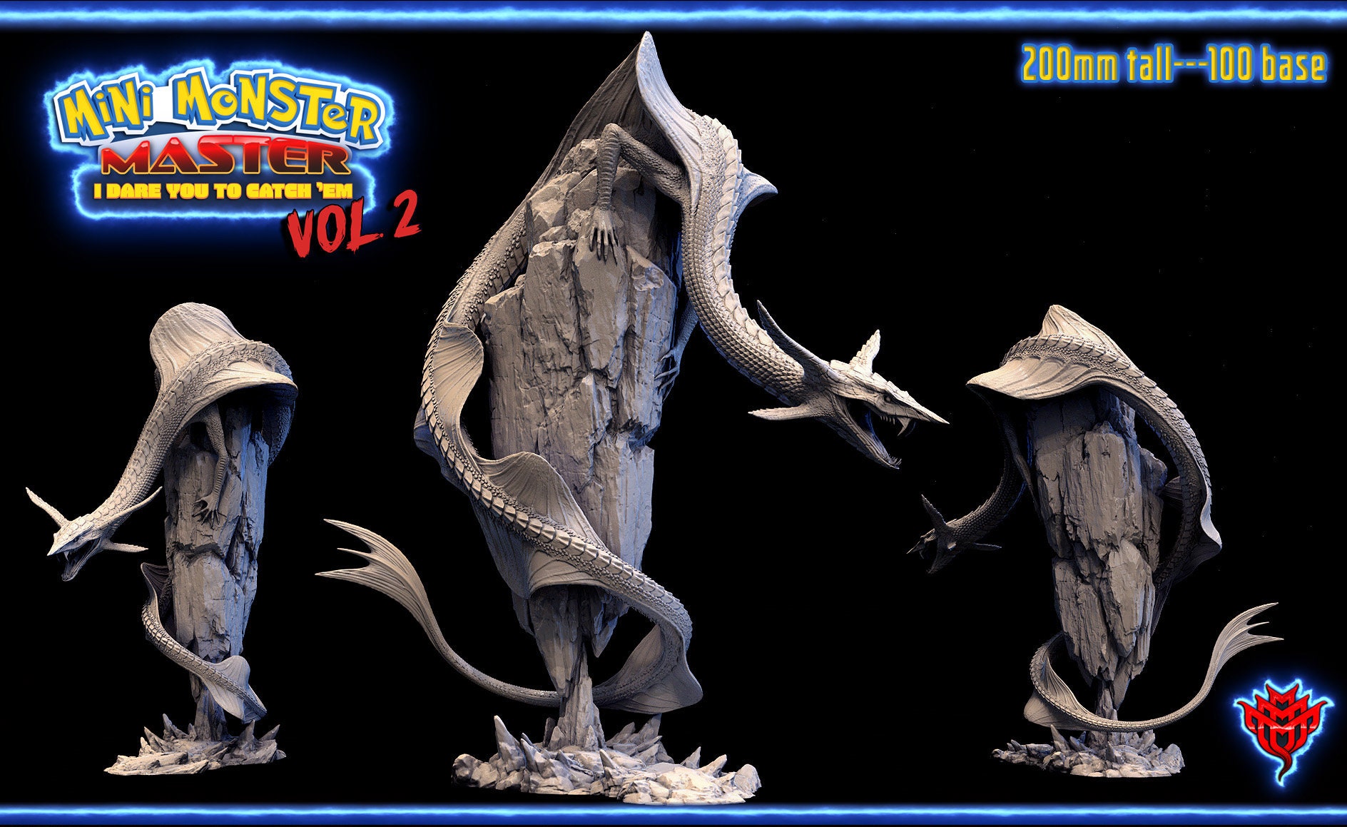 Skyfall Serpent | Mini Monster Mayhem | Mini Monster Master Vol 2 | Resin | Fantasy | DnD | RPG | Tabletop | Large Creature | Pokémon