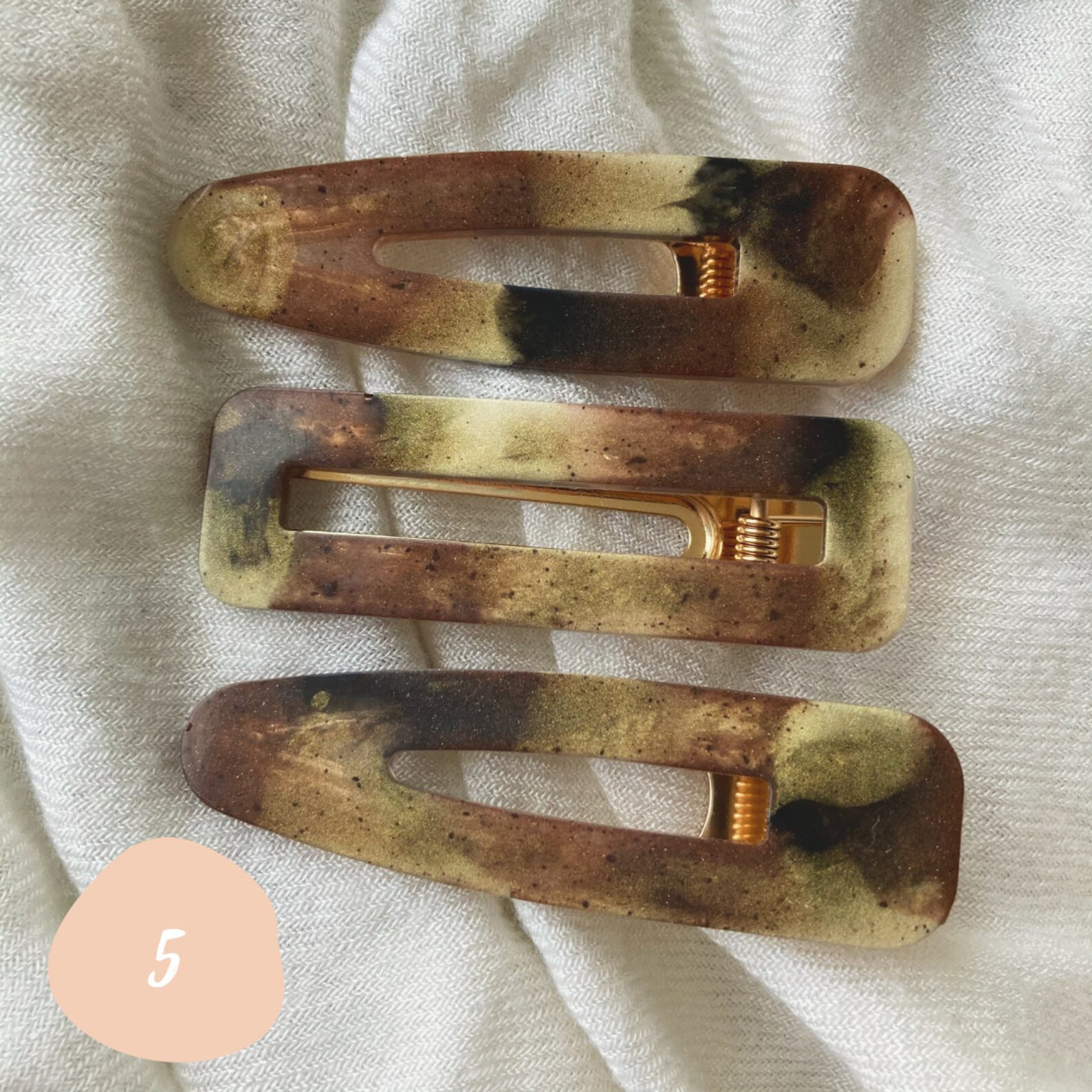 Neutral Vintage 90s Trendy Hair Clips 3pack Resin Hair Etsy