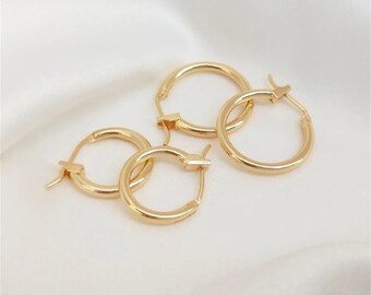 Gold Huggie Hoop Earrings | 14K Gold Plated | Gold Huggie Earrings | Women's Jewelry