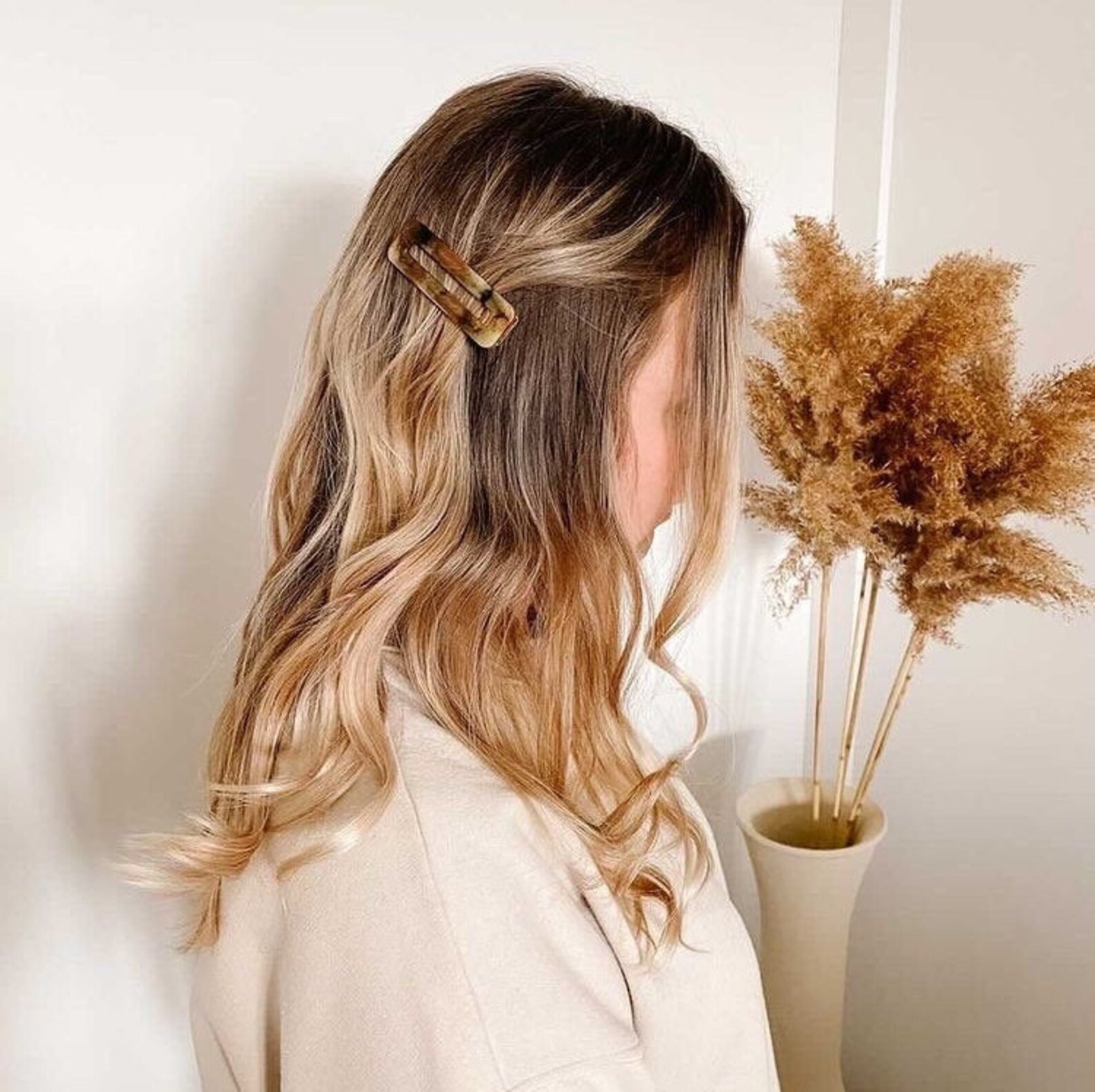 Neutral Vintage 90s Trendy Hair Clips 3pack Resin Hair Etsy