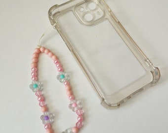 Pink Coquette Flower Phone Charm | Nostalgic Phone Charm | Y2K Phone Charm | Y2K Beaded Phone Charm | Phone Charm Gifts