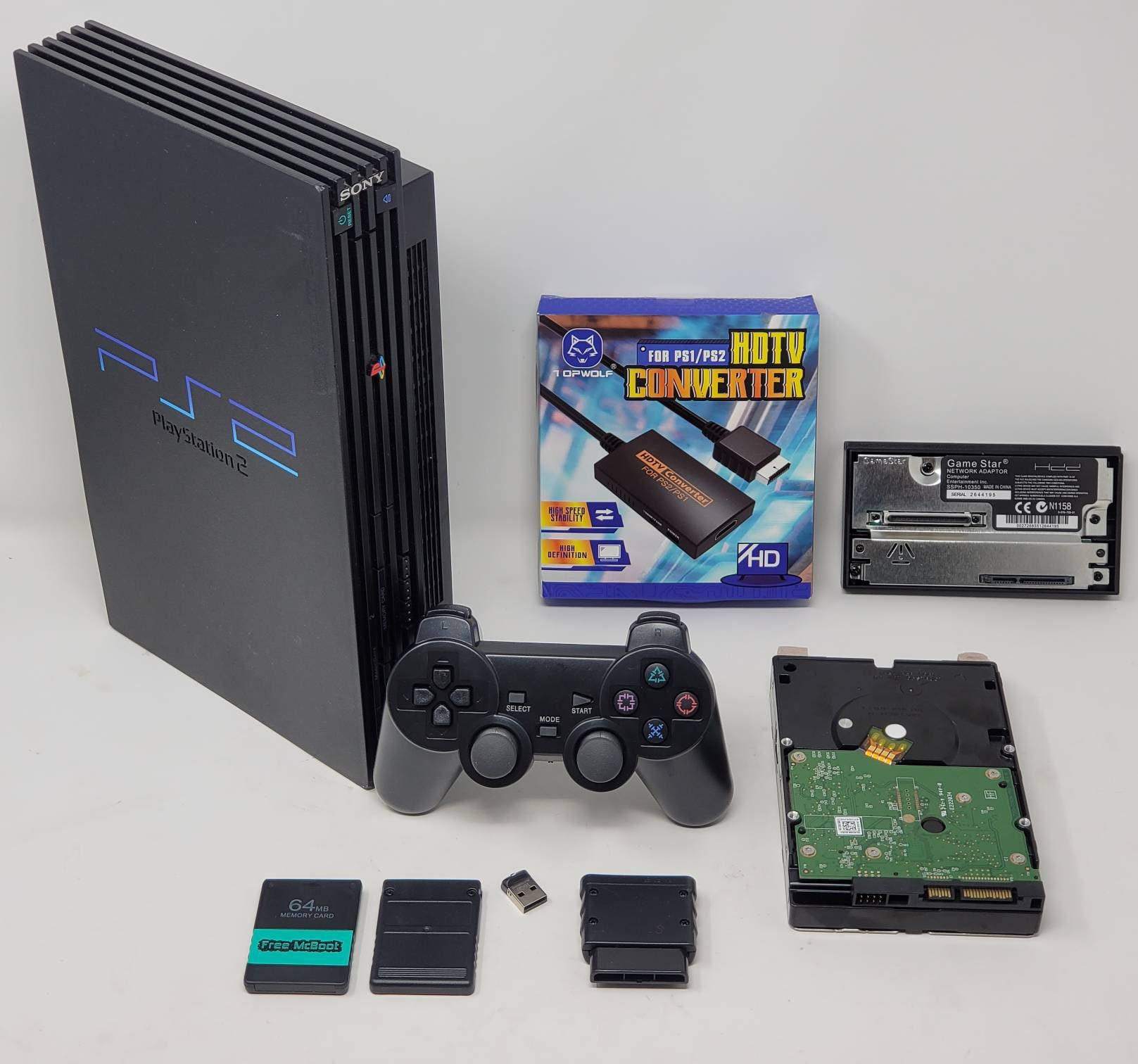 PlayStation 2 Console Bundle With HDD Network Adapter