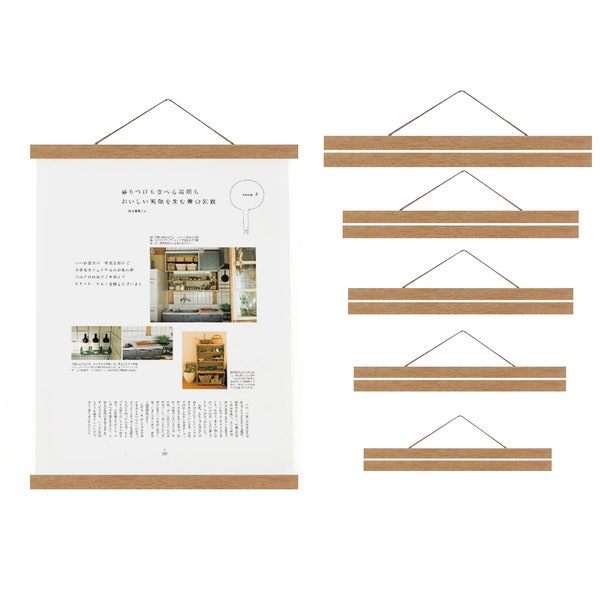 Poster Hanger - Wooden Print Hanger - A4, A3 A1 - Magnetic Frame - Minimalist Wood Photo Frame - Hanging Magnetic Canvas Frames
