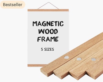 Wooden Magnetic Poster Hanger for Framing Art & Pictures- Poster Hanger- Print Hanger- Wall Hanging- Wooden Poster Hanger-Easy Hanger Frames