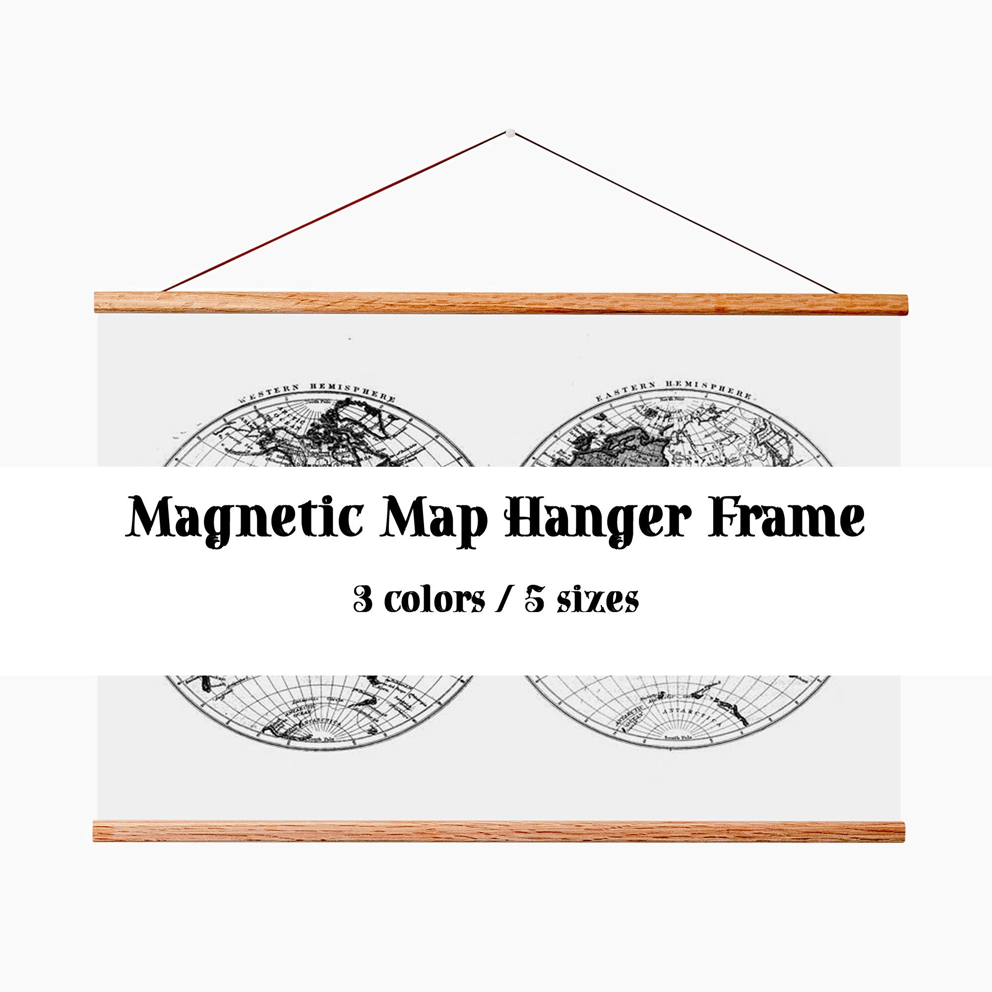Map Hanger Frame Wood Poster Hanger 23 Etsy