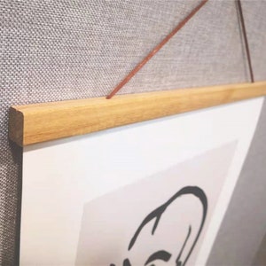 A1 Poster Hanger, Wooden Magnetic Poster Hanger for Framing Art & Pictures- Poster Hanger- Print Hanger- Wall Hanging- Wooden Poster Hanger
