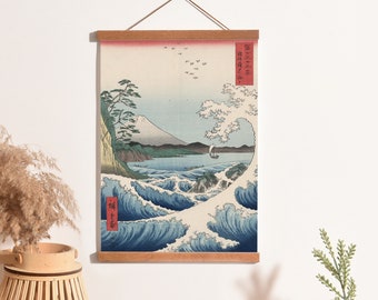 Utagawa Hiroshige The Sea At Satta 1858, Japanese Poster, Vintage Japanese Art Poster, Retro Suruga Satta kaijo Wall Art Decor, A1/A3/A4