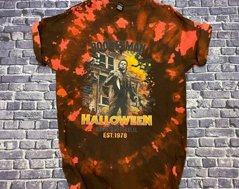 Halloween custom tie dye unisex tee, Halloween, Michael Myers, Graphic tees, Boogeyman, Horror, Classic