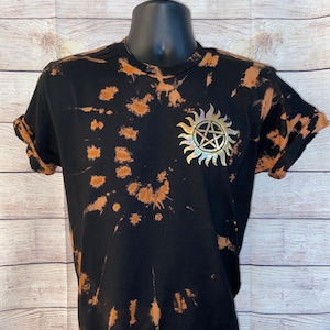Supernatural Anti-Possession bleach tie dye. Birthday present, Winchester T-shirt Unisex Top, Gift, Sam Dean Winchester.
