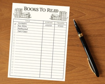 Printable book list / Reading tracker / Books to Read