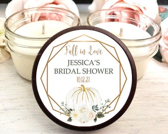 White Pumpkin Bridal Shower Favors, 6 Candle Favors, Fall Wedding Favors, Autumn Bridal Shower Favors, Bulk Candle Favors, Personalized