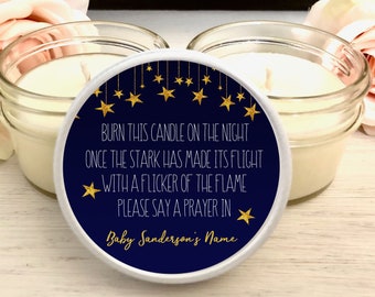 Unique Baby Shower Favors, Baby Shower Gift for Guests, Star Baby Shower, 6 Soy Candle Favors, Baby Boy Shower, Personalized Shower Favors