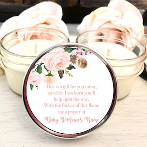 Floral Baby Shower Favors, Pink Baby Shower, Baby Shower for Girl, 6 Soy Candle Favors, Candle Gifts, Unique Baby Shower Favor Ideas