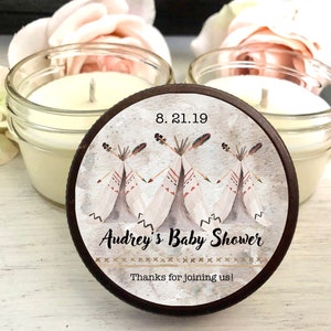 Western Baby Shower Favors, Candle Favors for Baby Shower, Set of 6 Soy Candle Favors, Mason Jar Candle Favor, Gender Neutral, Personalized