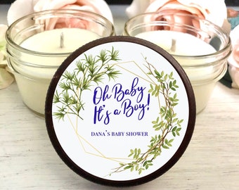 Its a Boy Gender Reveal Favor, Modern Baby Shower Favors, Personalized Candle Favors, Oh Baby Shower Favors, Greenery Baby Shower