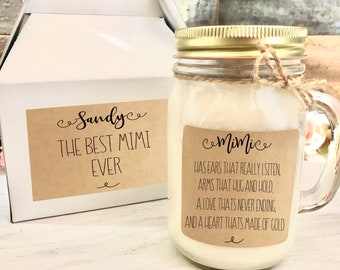 Mimi Gift, Personalized Gift for Mimi, Gift For Grandma, Worlds Best Mimi, Nana Gift, 16 oz soy candle, Gift For Her