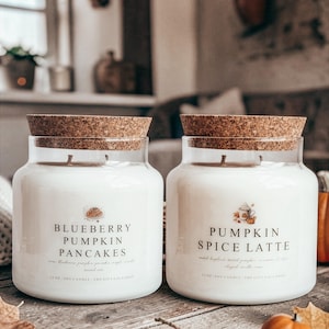 Fall Soy Candles | 22 oz Large Apothecary Candle | Cozy Farmhouse Fall Scent | Hand Poured Nontoxic | Choose Scent | Dye & Cruelty Free