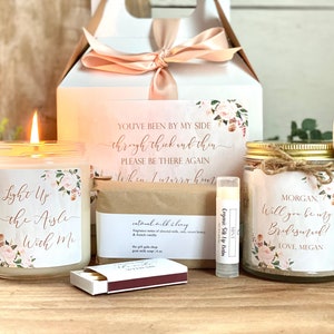 Blush Bridesmaid Proposal Box, Bridesmaid Gift, Spa Gift Set, Blush Floral Proposal Box, Maid of honor gift box, ask bridesmaid gift
