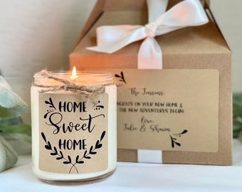 Housewarming Gift Box, Housewarming Candle, Home Sweet Home Soy Candle, New Home Gift, First Home Gift, Realtor Closing Gift, Moving Gift