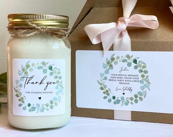 Thank You Bridesmaid Gift, Thank You Candle Gift, Appreciation Gift, Thank You Wedding Gift, Bridal Shower Hostess Gift, Thank you Gift Box